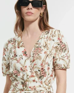 Femme Zapa Robe en Lin mélangé Russelina imprimée