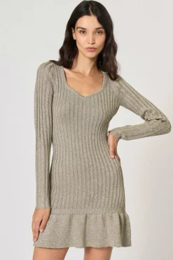 Femme Manoush Robe en maille Starlette argentée