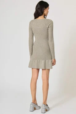 Femme Manoush Robe en maille Starlette argentée