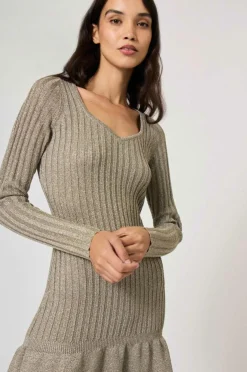 Femme Manoush Robe en maille Starlette argentée