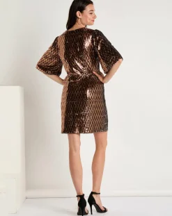 Sale See u Soon Robe en sequins Louisa café
