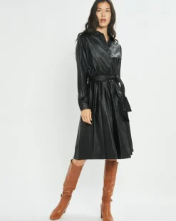 Femme Lauren Vidal Robe en simili Ivana noire