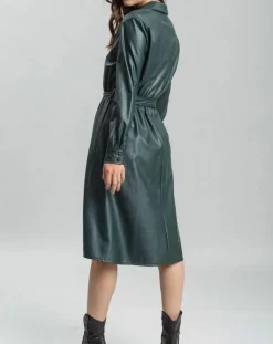 Femme Lauren Vidal Robe en simili Ivana verte