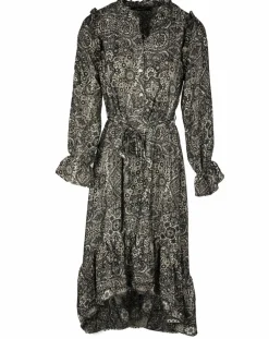 Sale Lauren Vidal Robe en Soie mélangée Sasha imprimée jaipur noire