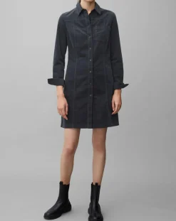 Femme Marc O'Polo Robe en Velours côtelé bleu marine