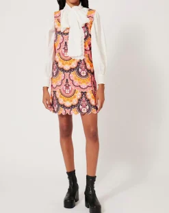 Femme Manoush Robe en Velours côtelé Fall imprimée rose/multicolore