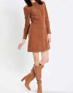 Femme Marc O'Polo Robe en Velours côtelé marron