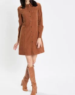 Femme Marc O'Polo Robe en Velours côtelé marron