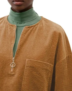 Sale Marc O'Polo Robe en Velours côtelé zip poche marron