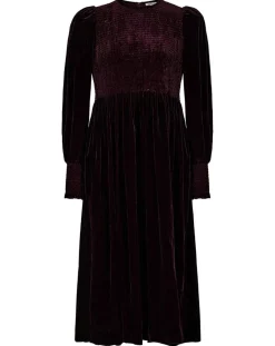 Femme Manoush Robe en Velours satiné Princesse cerise noire