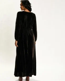 Sale Lauren Vidal Robe en Velours Solo café