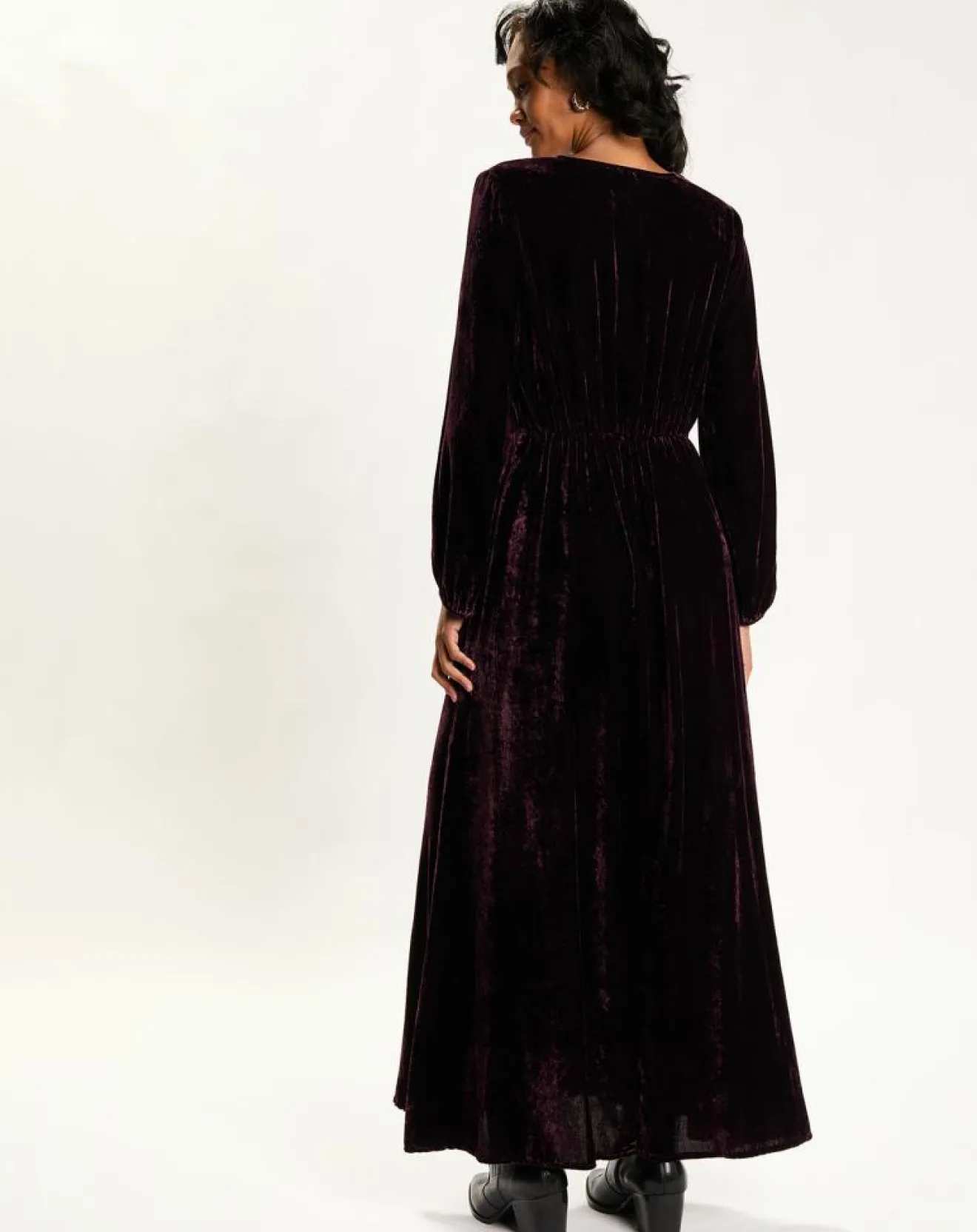 Clearance Lauren Vidal Robe en Velours Solo violette