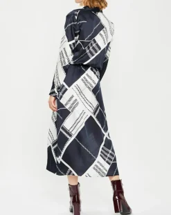 New Marc O'Polo Robe en Viscose & Soie imprimée multicolore