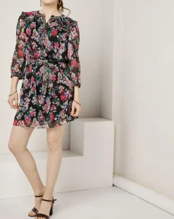 Sale See u Soon Robe en voile Los Angeles imprimée noir/multicolore