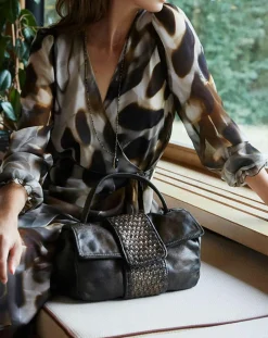 Femme Lauren Vidal Robe en voile Moon imprimée fumée marron