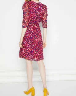 Outlet La Petite Etoile Robe en voile Yana léopard rose/violet