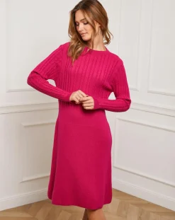 Outlet Fleur de cachemire Robe Eve fushia