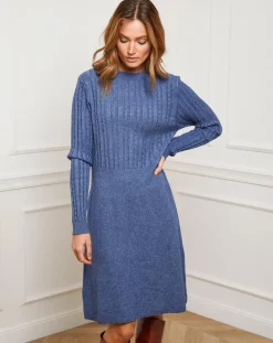 Hot Fleur de cachemire Robe Eve indigo