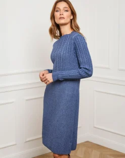 Hot Fleur de cachemire Robe Eve indigo