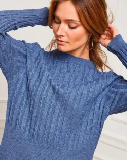 Hot Fleur de cachemire Robe Eve indigo