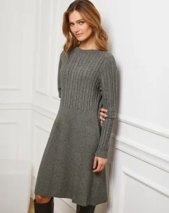 Femme Fleur de cachemire Robe Eve kaki