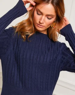 Femme Fleur de cachemire Robe Eve marine