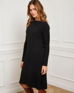 Hot Fleur de cachemire Robe Eve noire