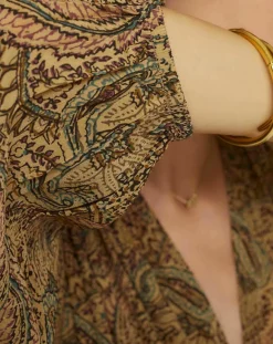 New Swildens Robe Ezia imprimée beige