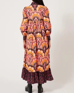 New Manoush Robe Fall Winter Mix imprimée rose/multicolore