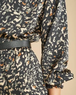 Best Lauren Vidal Robe fluide Store imprimée military noire