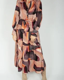 Sale Lauren Vidal Robe fluide Store imprimée violette