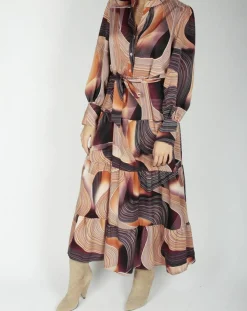 Sale Lauren Vidal Robe fluide Store imprimée violette