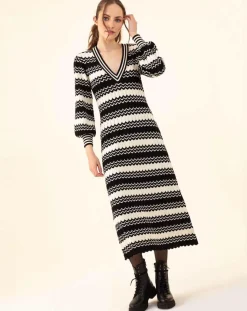 Femme Indies Robe Fresh blanc/noir