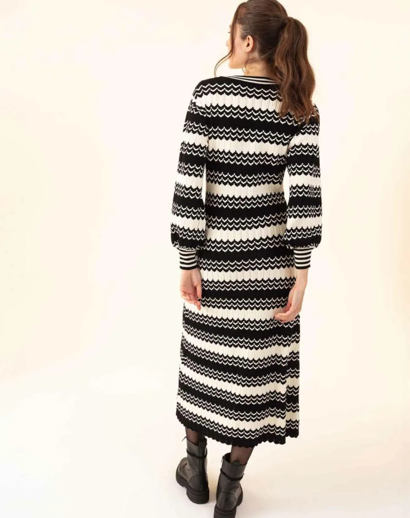 Femme Indies Robe Fresh blanc/noir