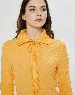 Hot Acne Studios Robe froissée orange