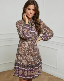 Femme Alice & Charlotte Robe imprimée mi-longue Charlie taupe