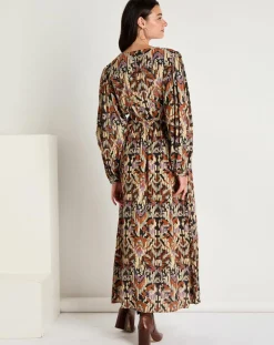 Femme See u Soon Robe Iris imprimée brique/multicolore