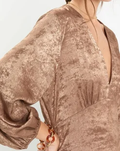 Femme Lauren Vidal Robe irisée Glam marron