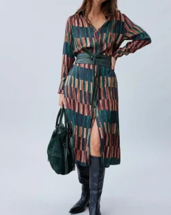 Femme Lauren Vidal Robe Ivana imprimée forêt/multicolore