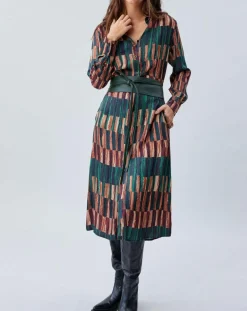Femme Lauren Vidal Robe Ivana imprimée forêt/multicolore