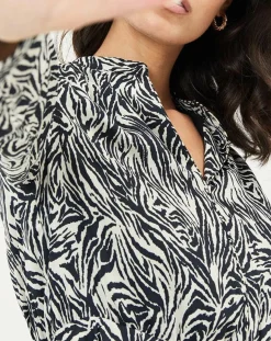 Femme See u Soon Robe Jane imprimée noir/écru