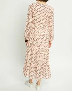 Femme Harris Wilson Robe Laila à fleurs écru/groseille