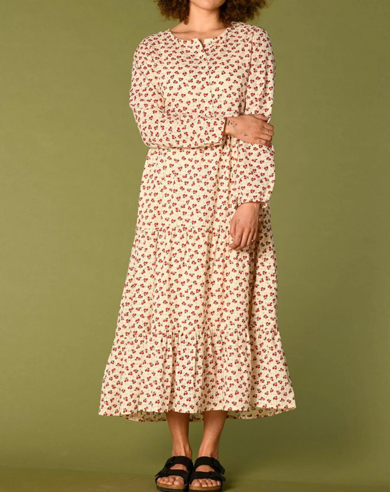 Femme Harris Wilson Robe Laila à fleurs écru/groseille