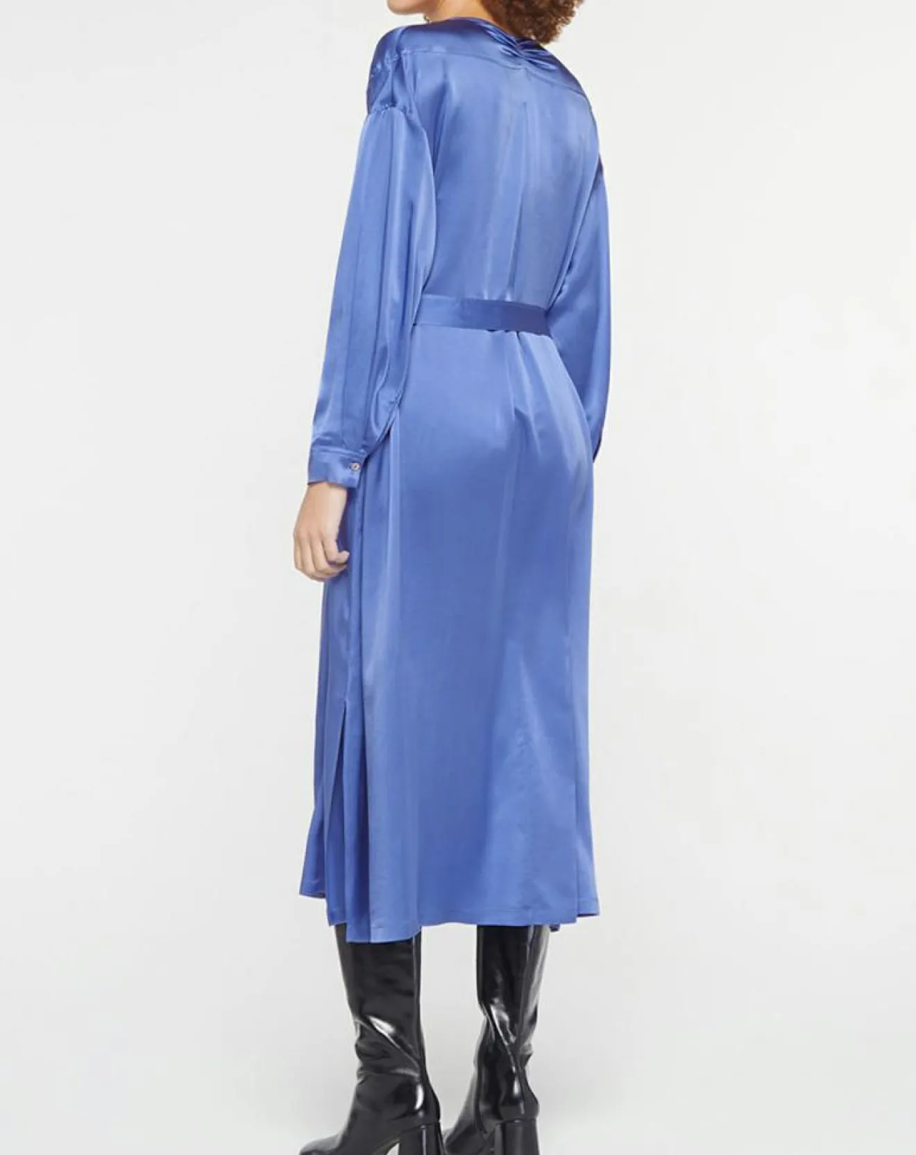 Sale Forte forte Robe longue 100% Soie Abito bleue