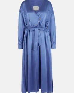 Sale Forte forte Robe longue 100% Soie Abito bleue