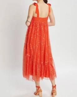 Sale Manoush Robe longue Baby Flower coquelicot