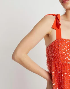 Sale Manoush Robe longue Baby Flower coquelicot