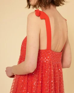 Sale Manoush Robe longue Baby Flower coquelicot