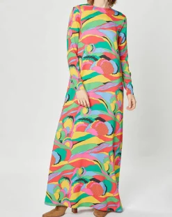 Online Manoush Robe longue Caftan Purple Country Pop fluo