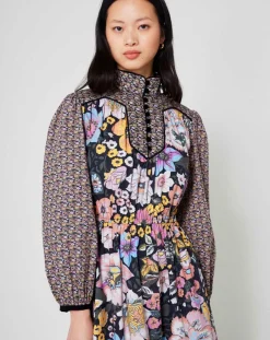 Femme Manoush Robe longue Carnaby mix print